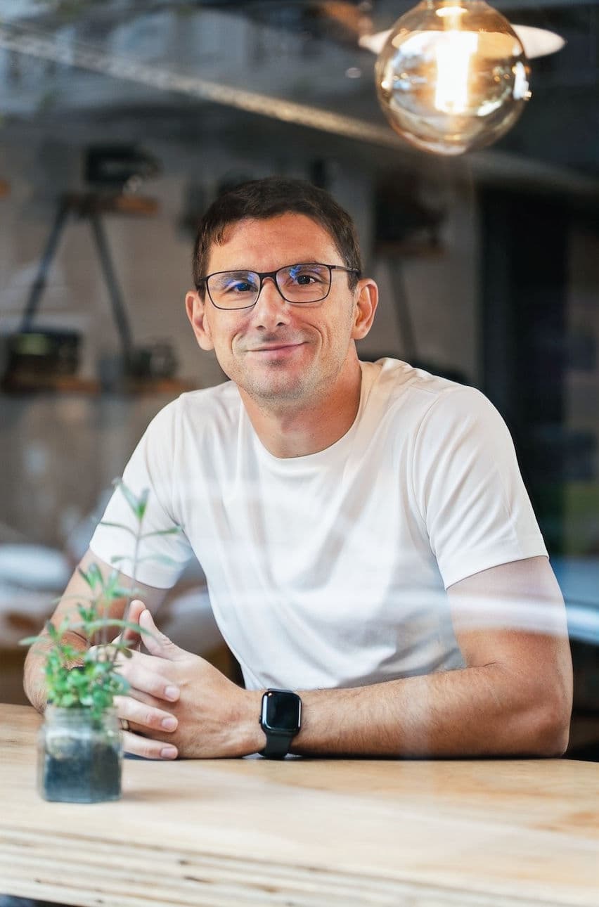 Fernando Rodriguez sitting at a table